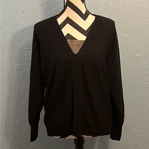 Chico’s Black Sweater with Silver Detail